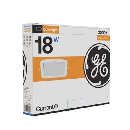 GE LED RECESSED DOWNLIGHT 18W WARM WHITE SQUARE 6"