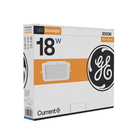 GE LED RECESSED DOWNLIGHT 18W WARM WHITE SQUARE 6"