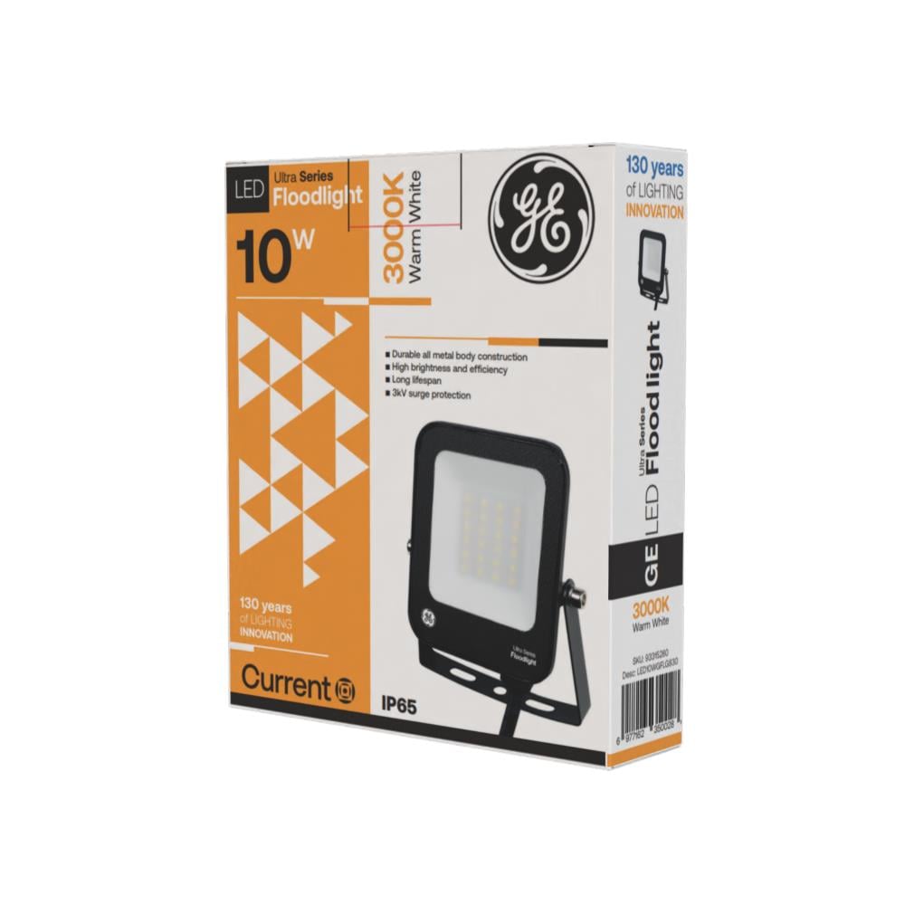 GE LED FLOODLIGHT 10W WARM WHITE BLACK SQUARE