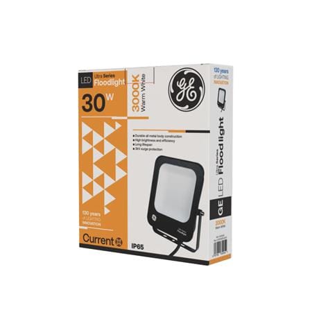 GE LED FLOODLIGHT 30W WARM WHITE BLACK SQUARE