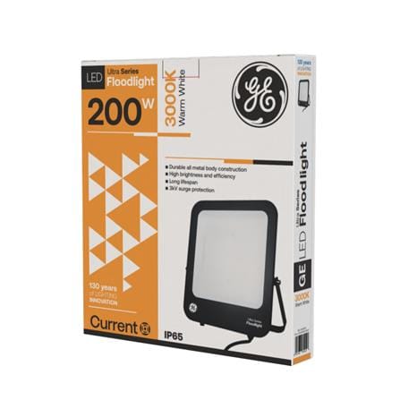 GE LED FLOODLIGHT 200W WARM WHITE BLACK SQUARE