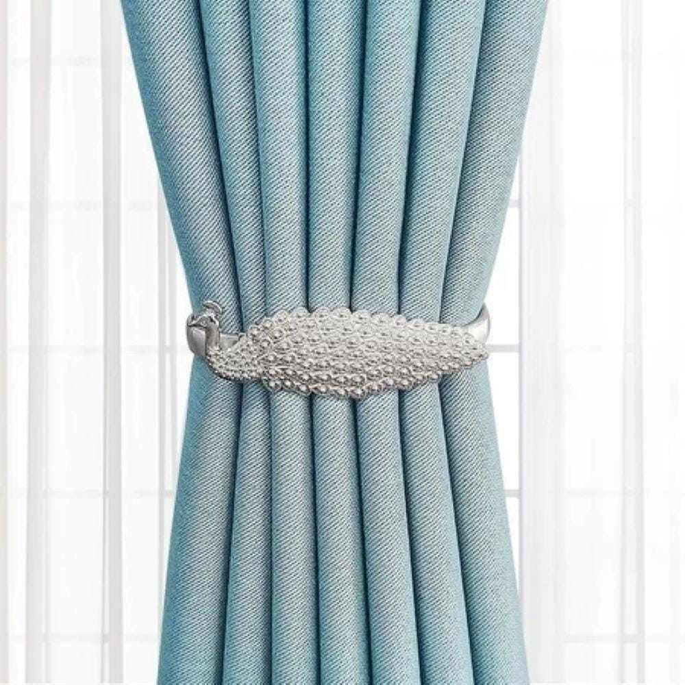 HLS CURTAIN TIE BACK PEACOCK SILVER