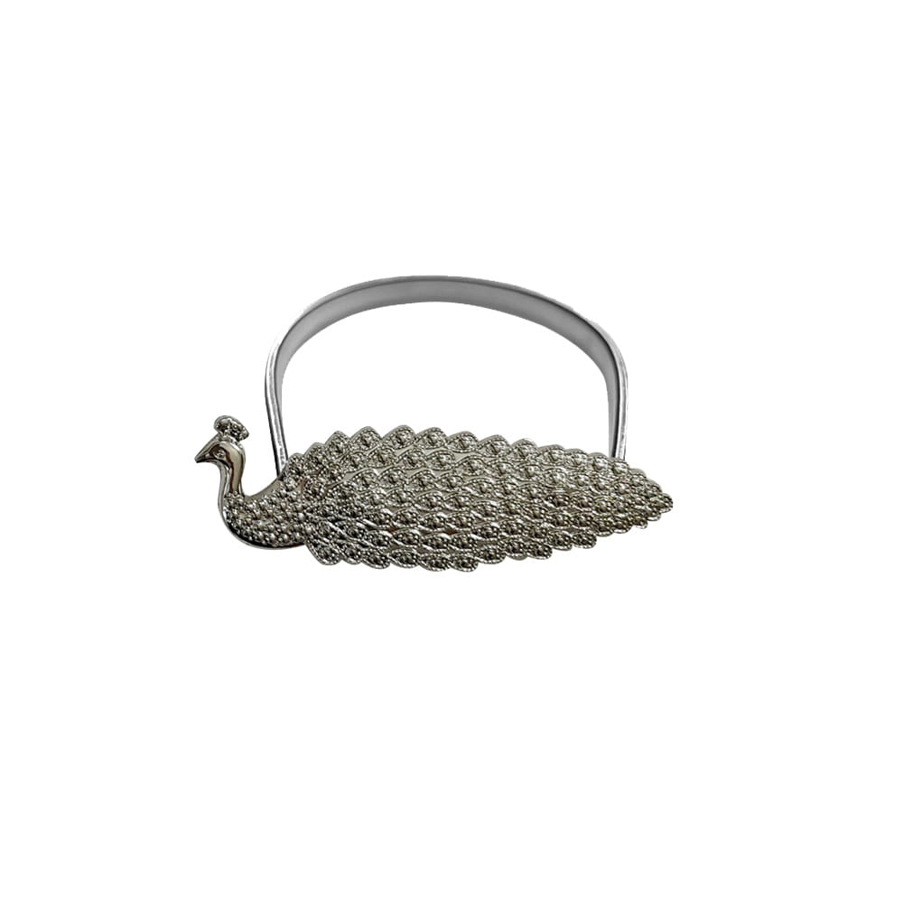 HLS CURTAIN TIE BACK PEACOCK SILVER
