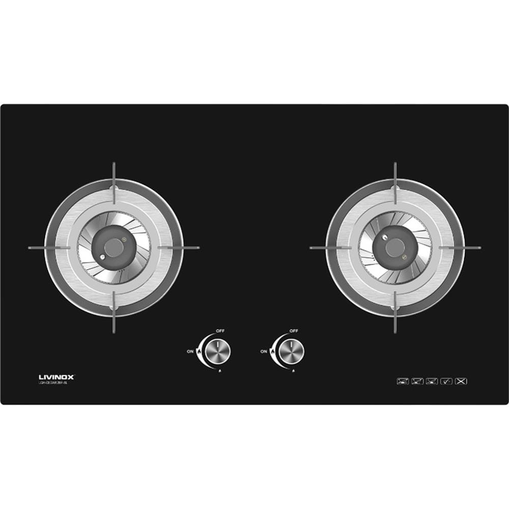 LIVINOX FLEXIBLE GAS HOB LGH-CEDAR 2BF-BL 2BURNER 4.6KW 76CM