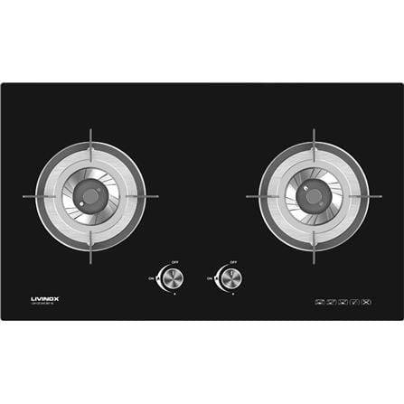 LIVINOX FLEXIBLE GAS HOB LGH-CEDAR 2BF-BL 2BURNER 4.6KW 76CM