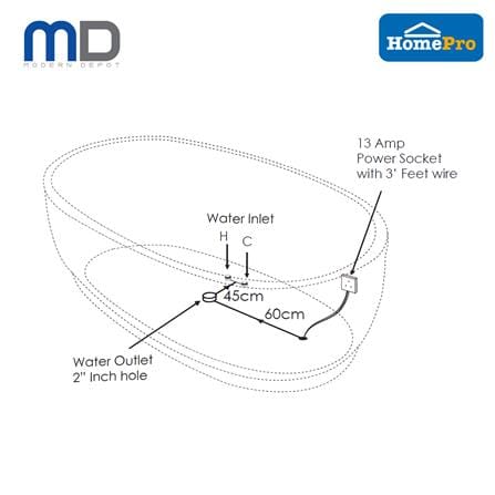 MD MASSAGE PREMIUM BATHTUB TITANIUM MD9211