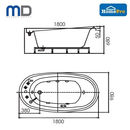 MD MASSAGE PREMIUM BATHTUB TITANIUM MD9211