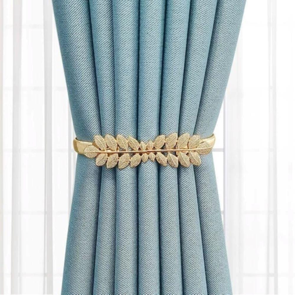 HLS CURTAIN TIE BACK LEAF GOLD
