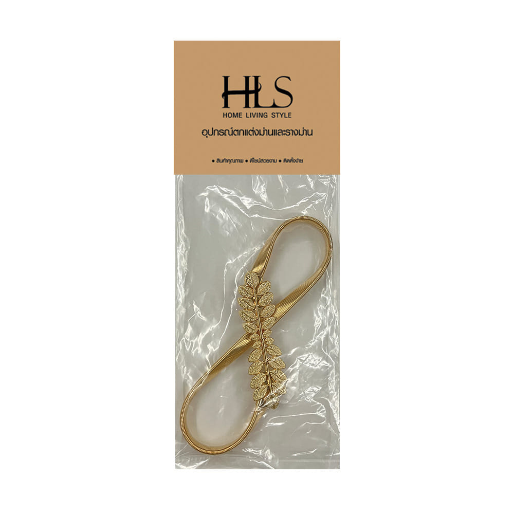 HLS CURTAIN TIE BACK LEAF GOLD