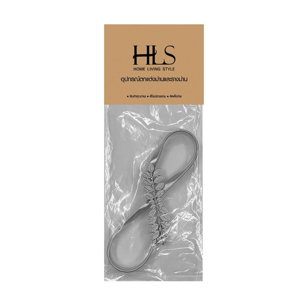 HLS CURTAIN TIE BACK LEAF SILVER