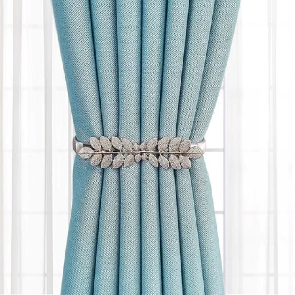 HLS CURTAIN TIE BACK LEAF SILVER