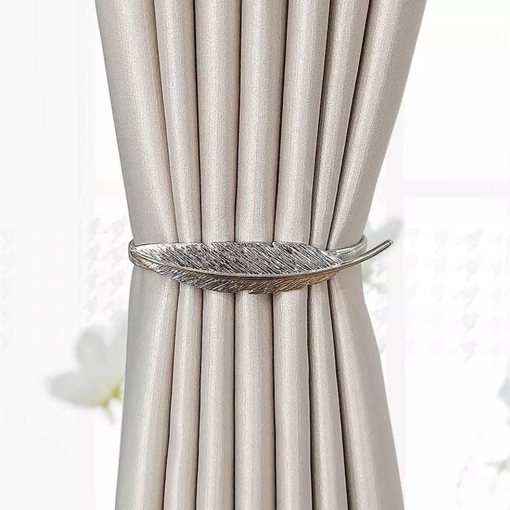 HLS CURTAIN TIE BACK FEATHER SILVER