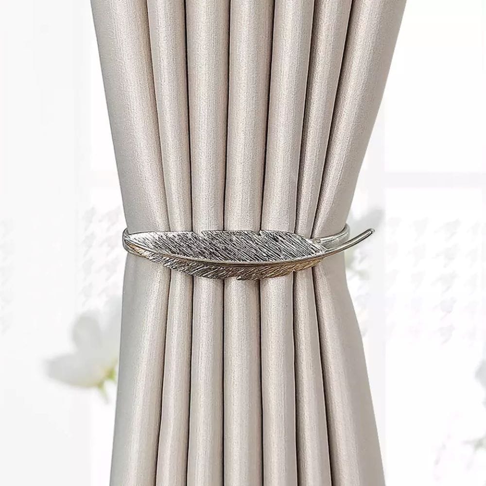 HLS CURTAIN TIE BACK FEATHER SILVER