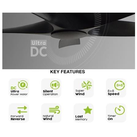 ALPHA CEILING FAN ALKOVA AXIS 5B OAK 48"