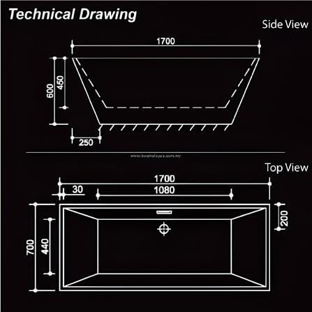 MD BATHTUB WITH PANEL PARKER MD-7334
