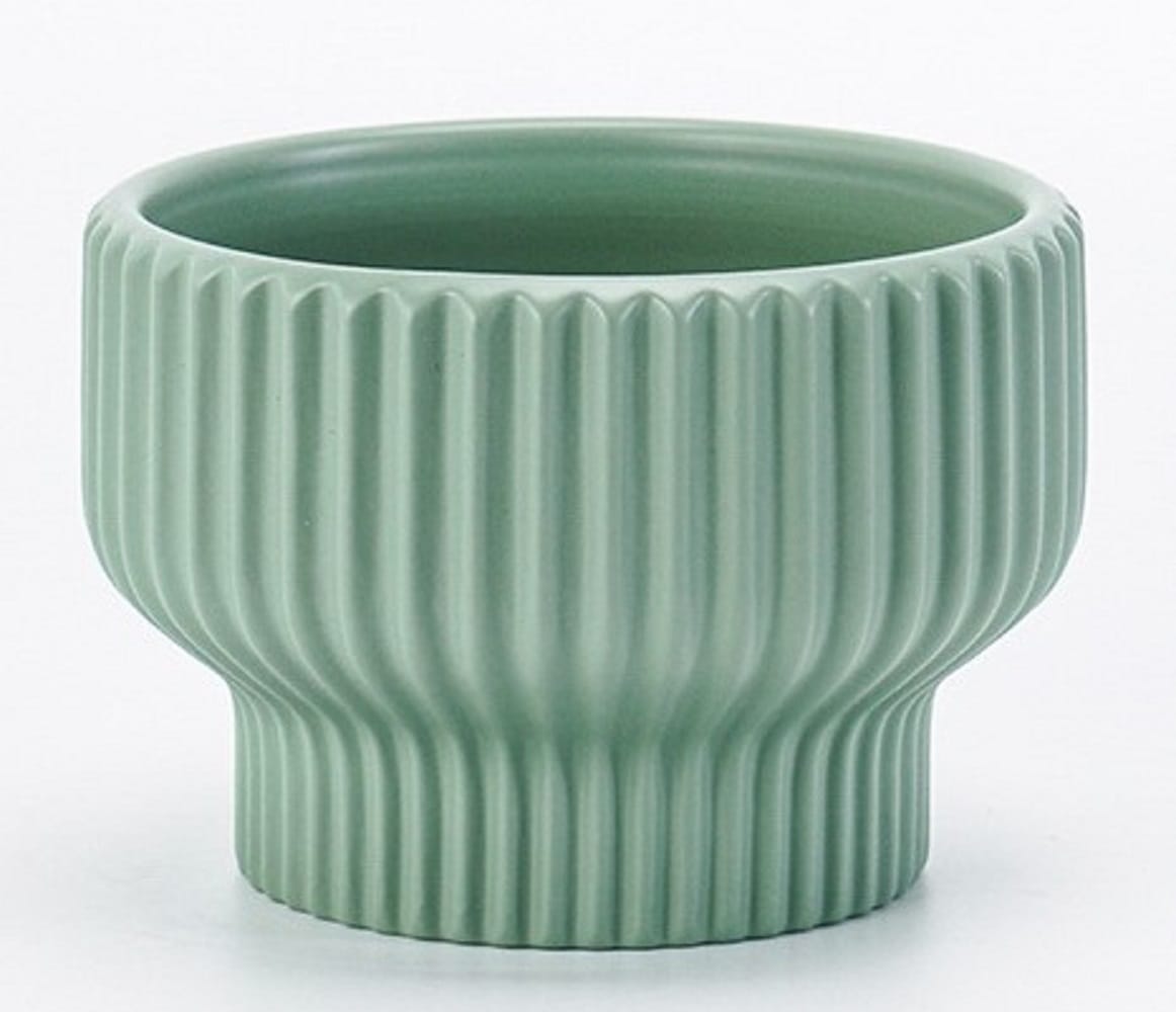 CL STRIPED CERAMIC POT GQ130-GN H14.5CM