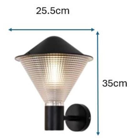 BRIGHT OBJECTIVES OUTDOOR WALL LAMP 8883/W E27 BLACK 25CM