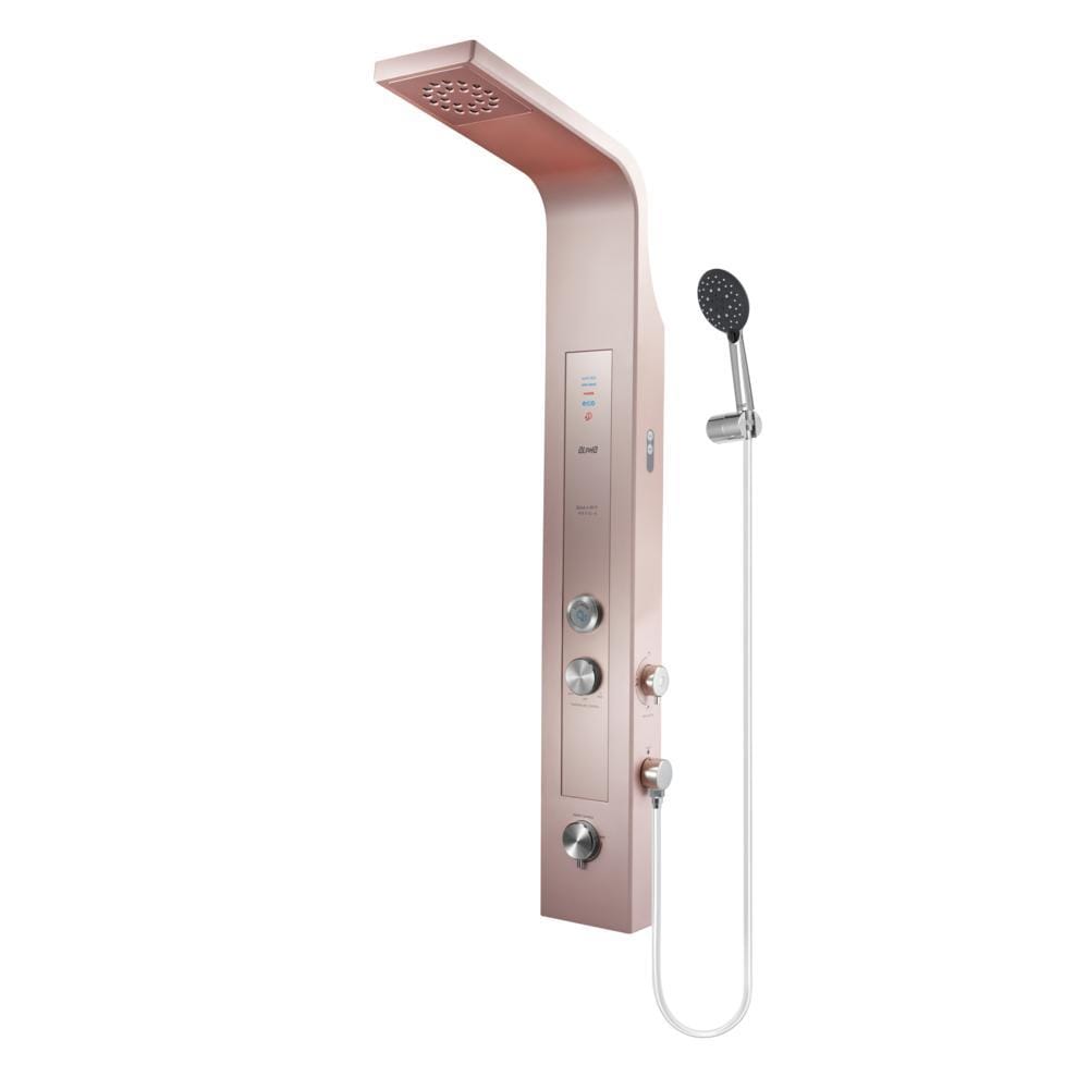 ALPHA SHOWER HEATER NON PUMP WITH RAIN SHOWER REVO-E ROSE GOLD (CHROME SHOWER ACCESSORIES SET)