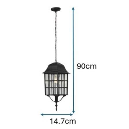 BRIGHT OBJECTIVES OUTDOOR PENDANT LAMP 8837-P E27 BLACK 14CM