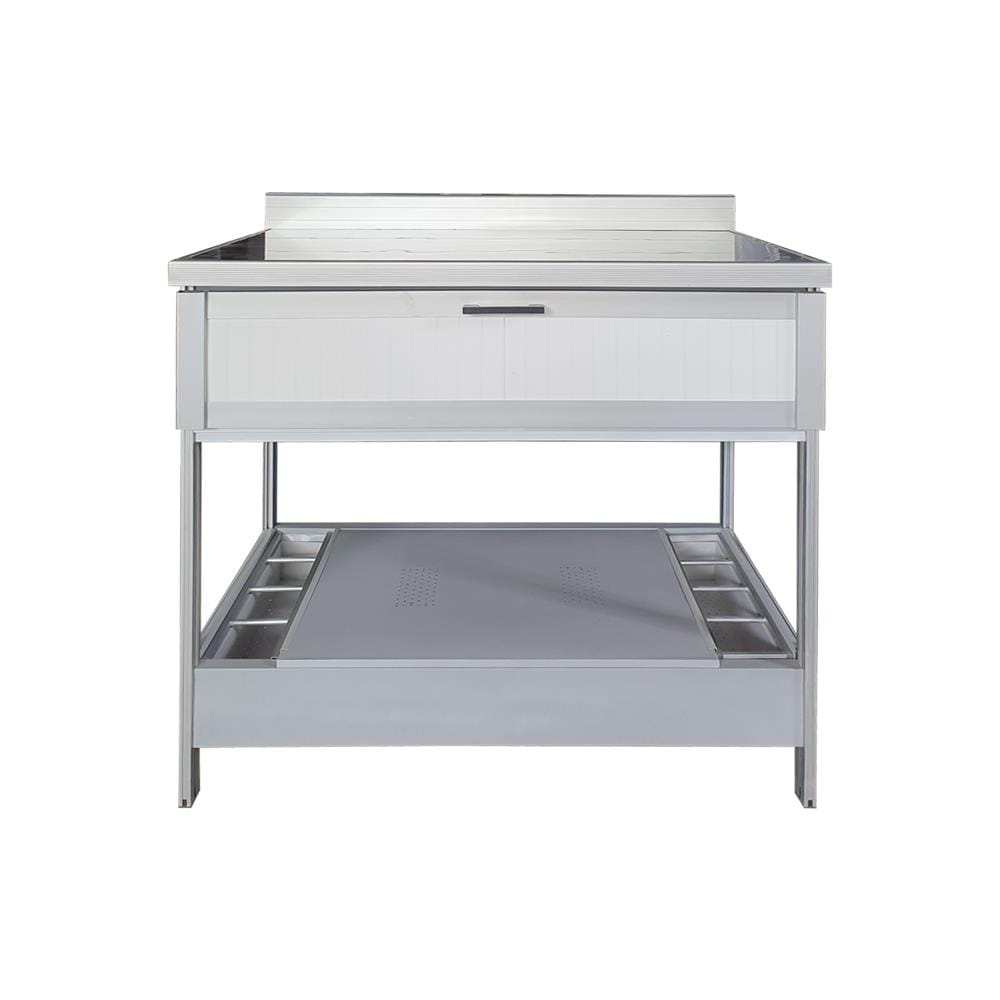 CABIN FREESTANDING DOUBLE GAS STOVE TABLE SIENA 90LX54WX89H SILVER