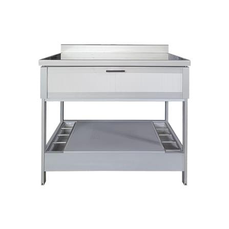 CABIN FREESTANDING DOUBLE GAS STOVE TABLE SIENA 90LX54WX89H SILVER
