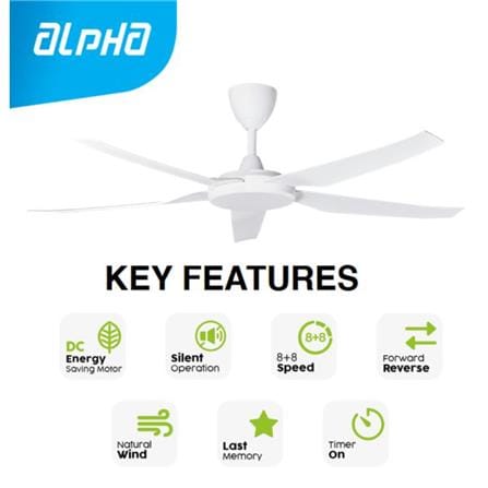 ALPHA CEILING FAN PRIMA 5B MATT WHITE 56"