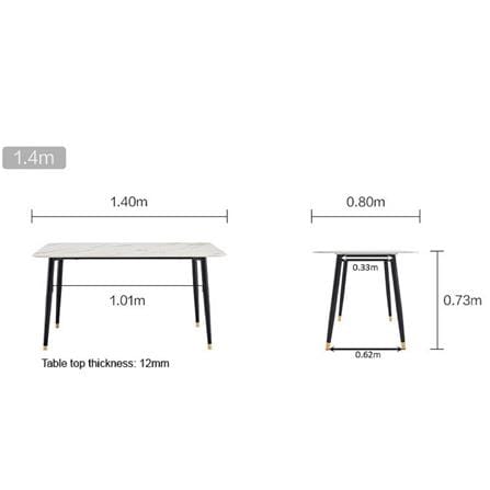 DINING TABLE STONE EDWD5248 1.4 WHITE