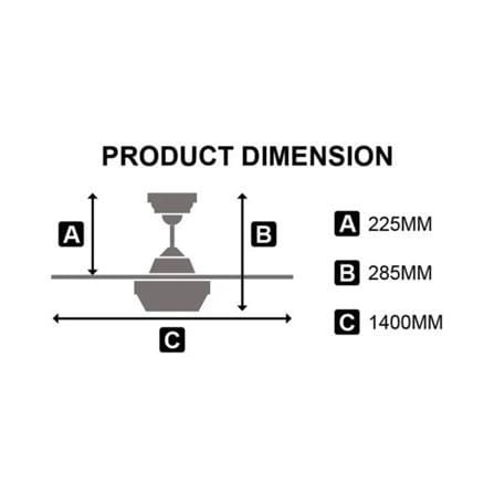 DEKA CEILING FAN ARION 3B MATT WHITE 56"