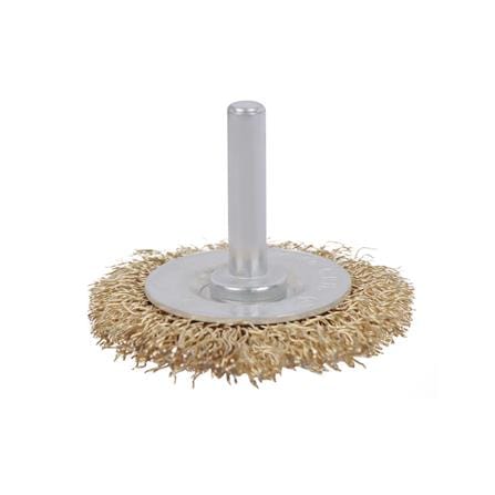 MATALL 2" CRIMPED WIRE BRUSH WITH SHANK (0.3MM WIRE) (WOOD & METAL)