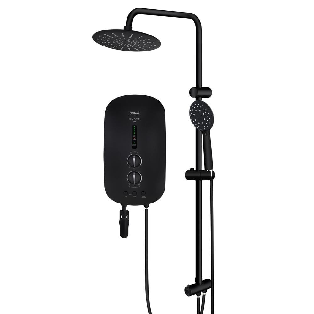 ALPHA SHOWER HEATER DC PUMP WITH RAIN SHOWER SMART18-I SP ALL BLACK (BLACK SHOWER ACCESSORIES SET)