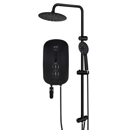 ALPHA SHOWER HEATER DC PUMP WITH RAIN SHOWER SMART18-I SP ALL BLACK (BLACK SHOWER ACCESSORIES SET)