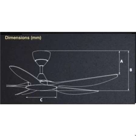 DEKA CEILING FAN BETA 5B MATT BLACK 56"