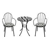 2-SEAT MOSAIC PATIO BISTRO SET SPRING FENNO WHITE/BLACK