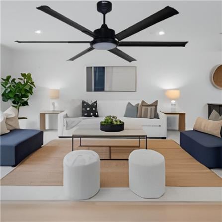 DEKA CEILING FAN COSTA 6BLADE LED 62" MATTE BLACK