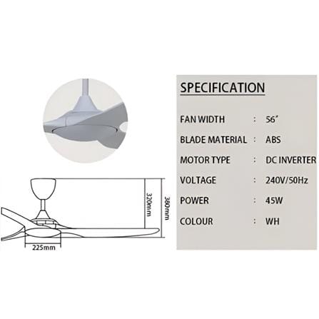 DEKA CEILING FAN MAZON 3B PINEWOOD 56"