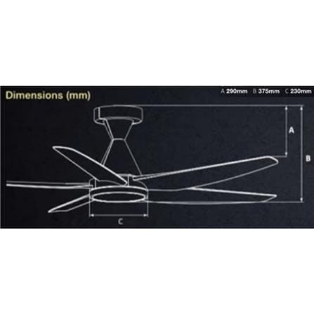 DEKA CEILING FAN TERRA 8B LED MATT BLACK 92"