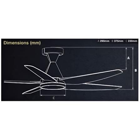DEKA CEILING FAN VALON 5B LED MATT BLACK 60"
