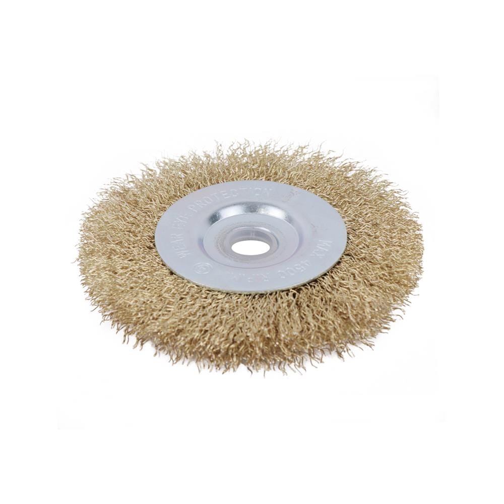 MATALL CRIMPED WIRE WHEEL BRUSH 4" (0.3MM WIRE) (WOOD & METAL)