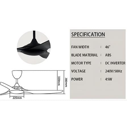 DEKA CEILING FAN MAZON 3B PINEWOOD 46"