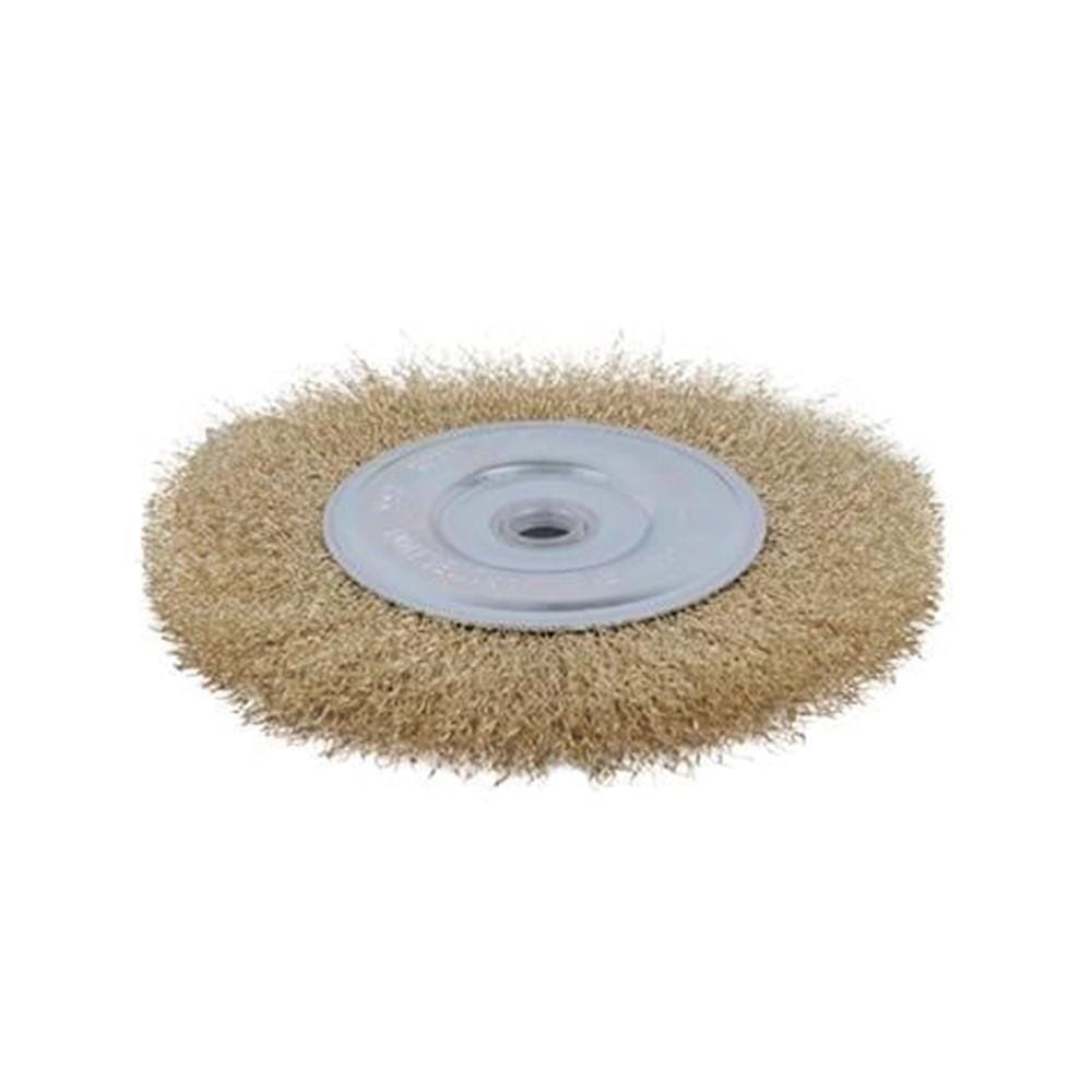 MATALL CRIMPED WIRE WHEEL BRUSH 6" (0.3MM WIRE) (WOOD & METAL)
