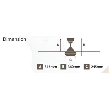 DEKA CEILING FAN MONZIO 3B MAGNESIUM 56"
