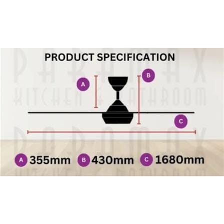 DEKA CEILING FAN NEON 66 LED DARKWOOD 66"