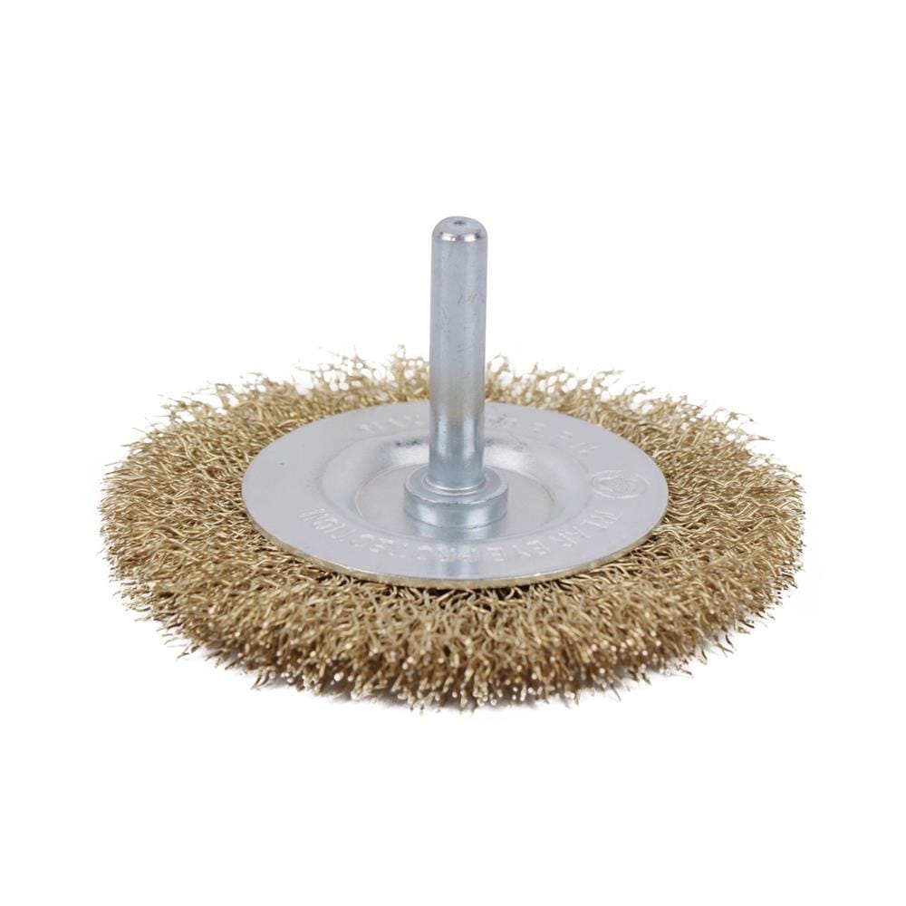 MATALL 3" CRIMPED WIRE BRUSH WITH SHANK (0.3MM WIRE) (WOOD & METAL)