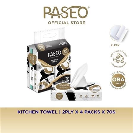PASEO KITCHEN TOWEL INTERFOLD 2PLY 4X70S