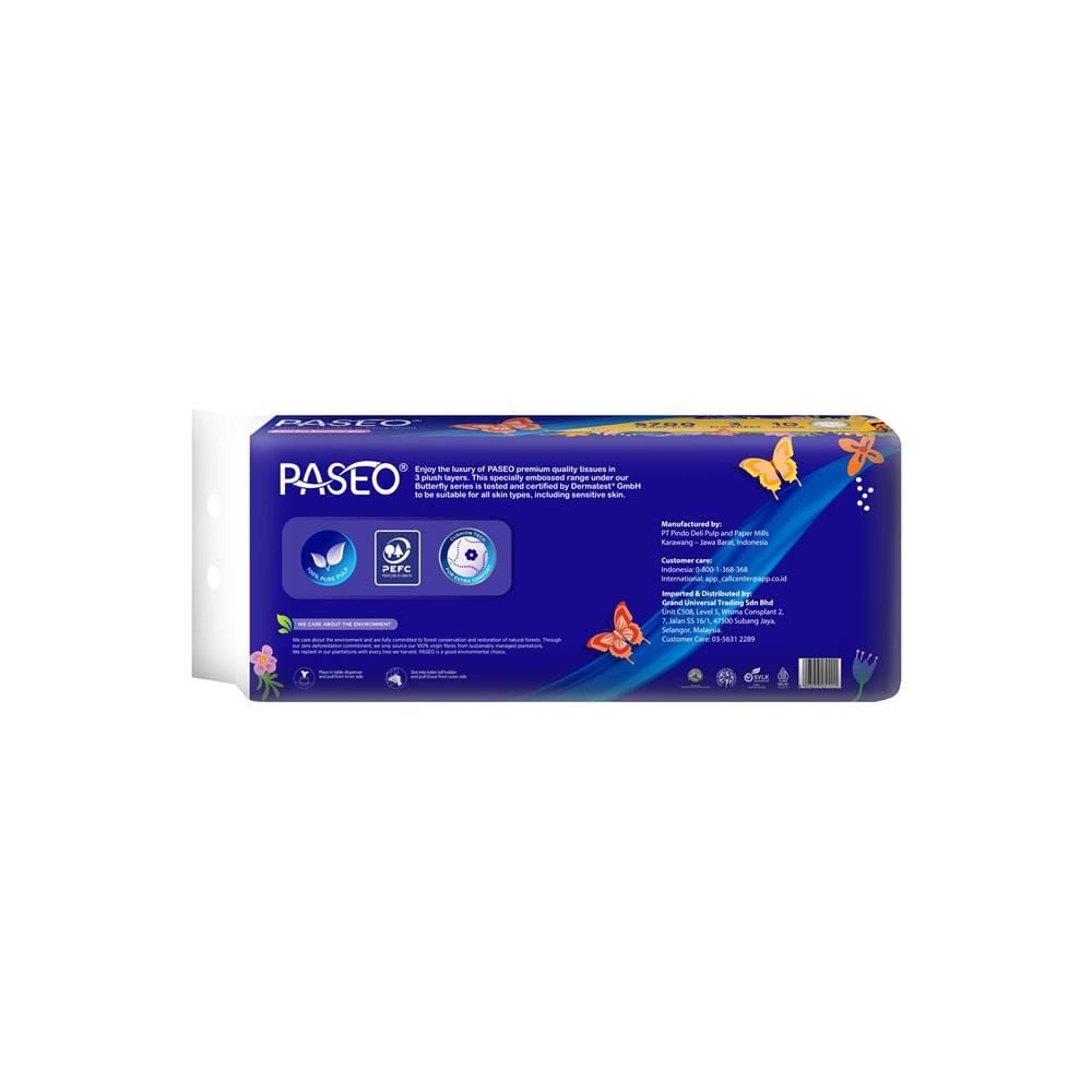 PASEO BATHROOM ROLL 3PLY 10ROLLS BUTTERFLY 190S