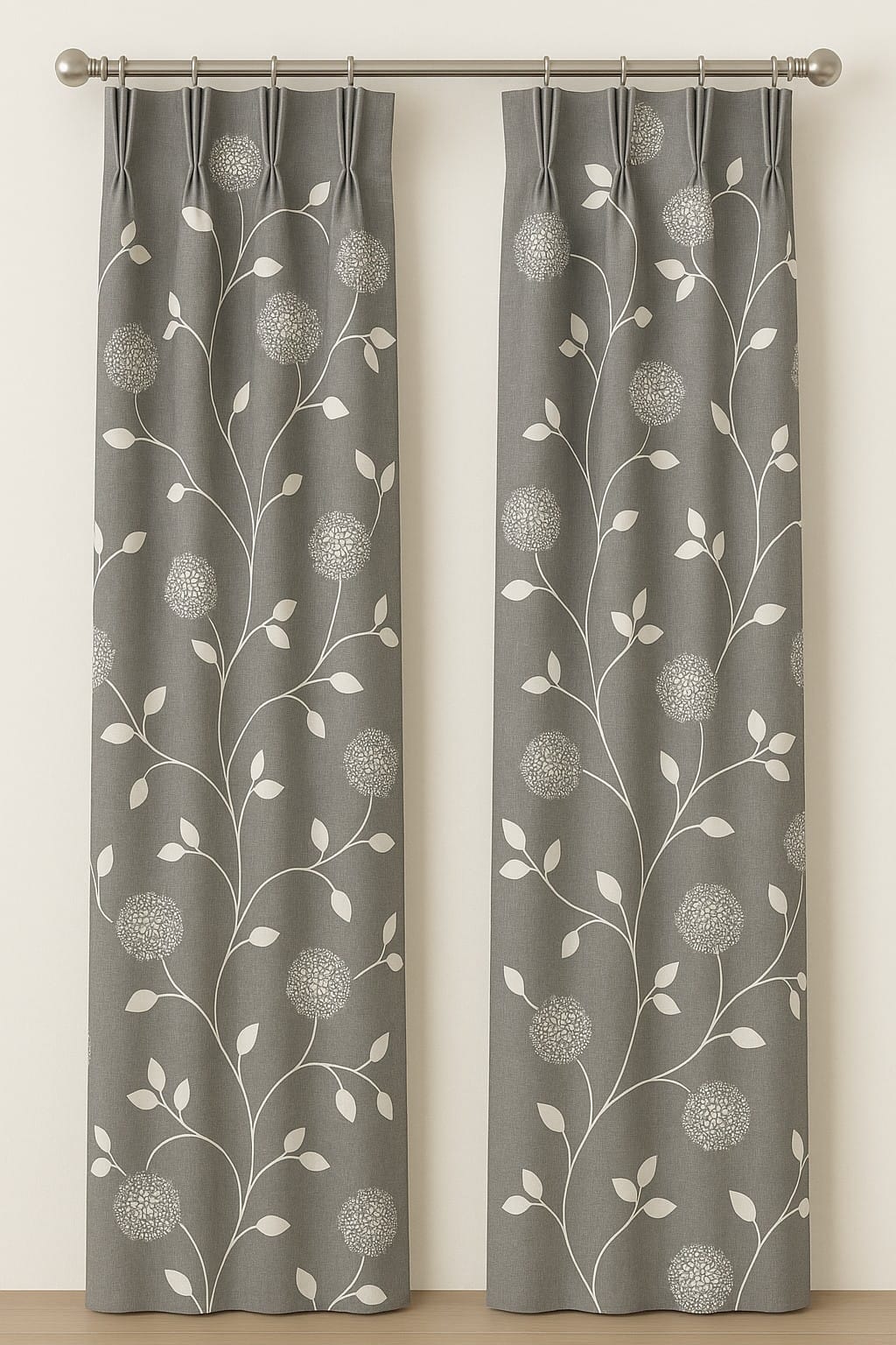HLS CURTAIN N-HOOK DAISY 140X220CM GRAY