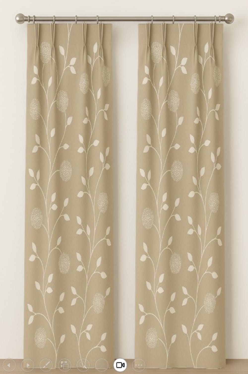 HLS CURTAIN N-HOOK DAISY 140X250CM CREAM