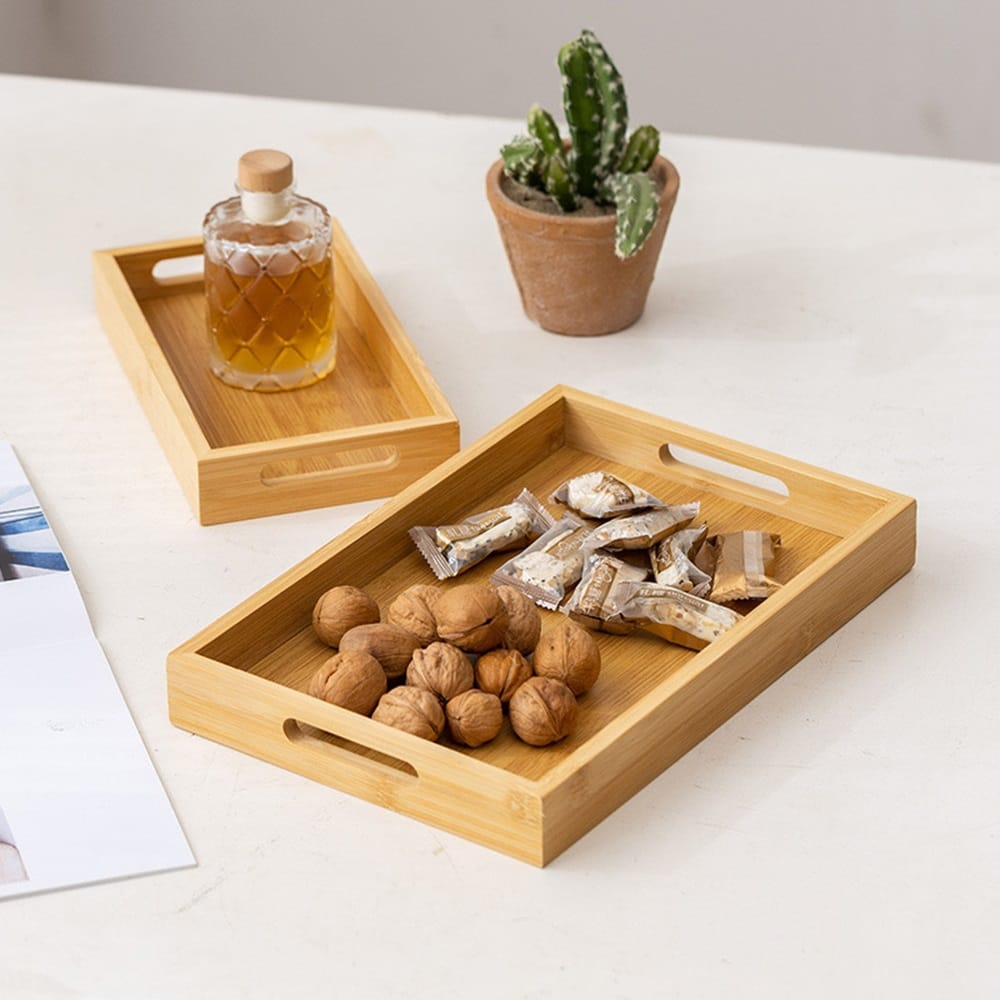 BAMBOO RECTANGULAR SERVING TRAY 35CM
