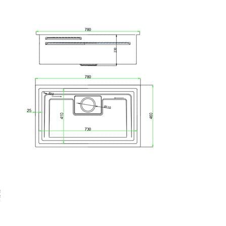 SORENTO BUILT-IN KITCHEN NANOMAGMA SINK SRTKS7846-BL 78CM 1BOWL STAINLESS STEEL WITH PULL OUT MIXER TAP