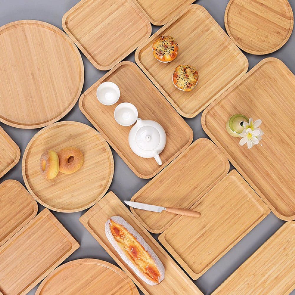 BAMBOO SQUARE SERVING TRAY 25CM